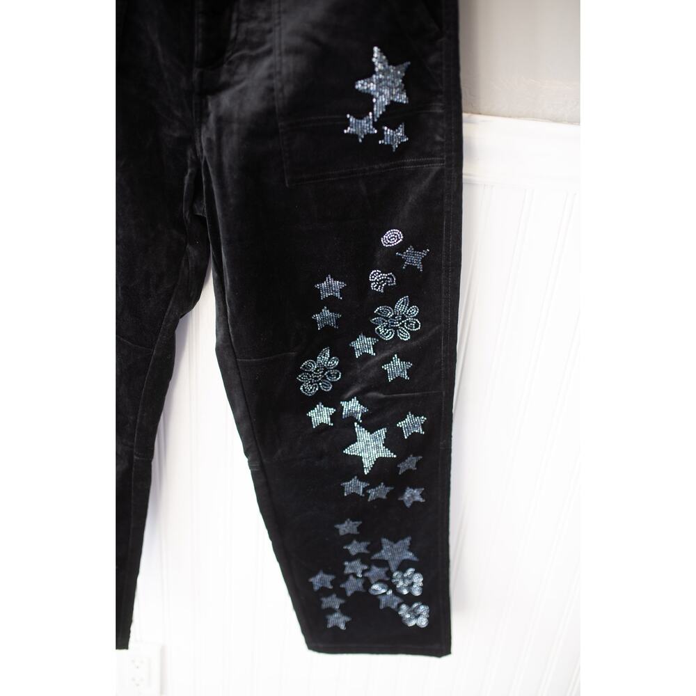 Anthropologie The Wanderer Star Embellished Velvet Pants by Pilcro 25 NEW - Picture 4 of 5